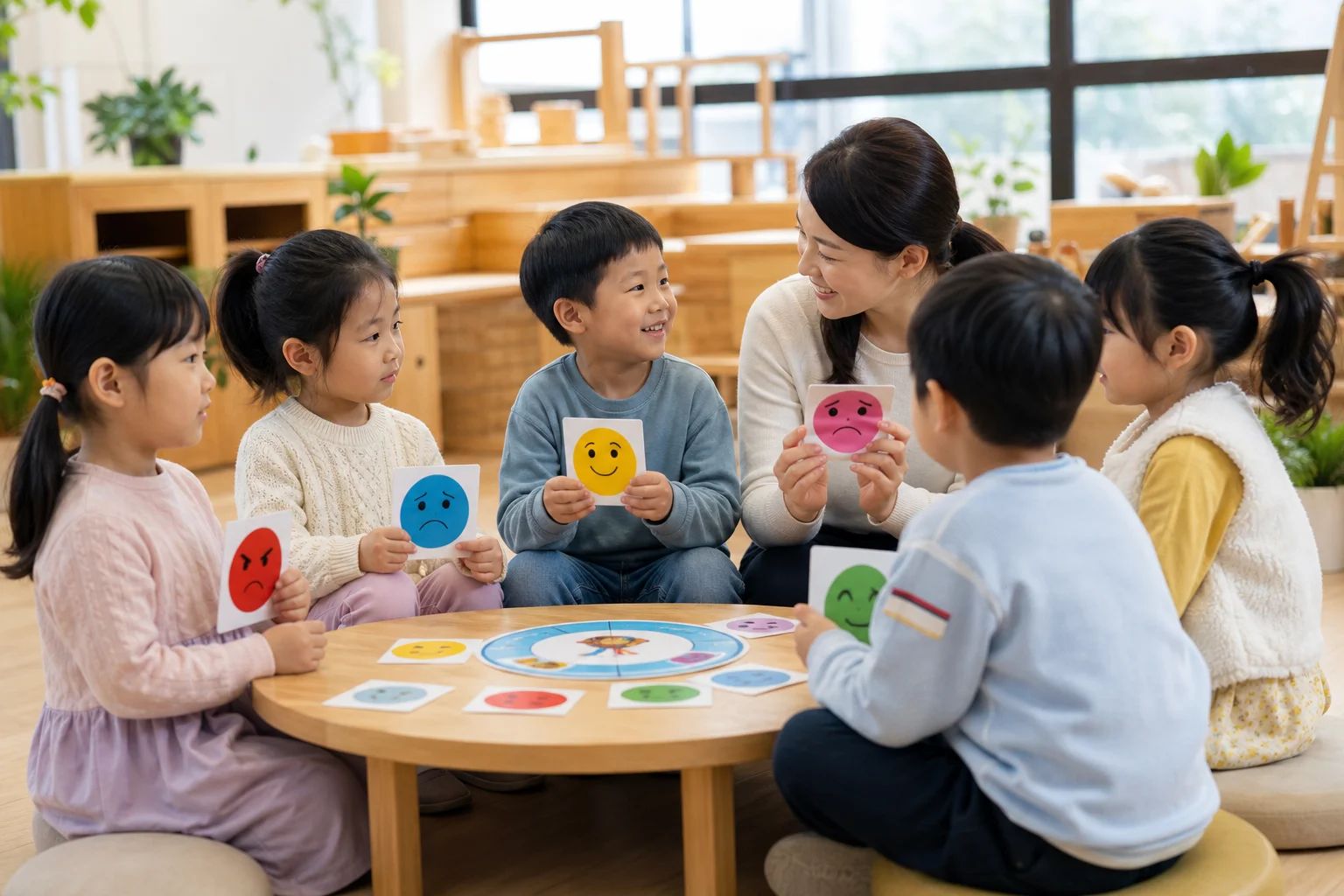 老师和孩子进行互动活动
